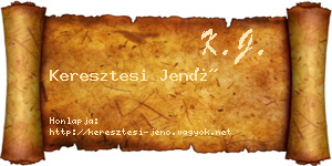 Keresztesi Jenő névjegykártya